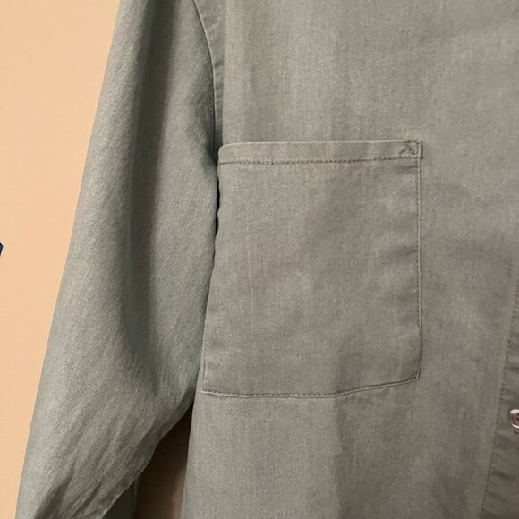 Blue-Gray Fringed Button-Down - Picture 6 of 7